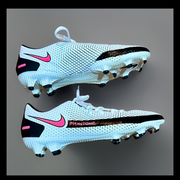 NIKE PHANTOM GT ACADEMY FG/MG Soccer Cleats - White Pink Blast- Women’s 6.5 - Picture 1 of 8